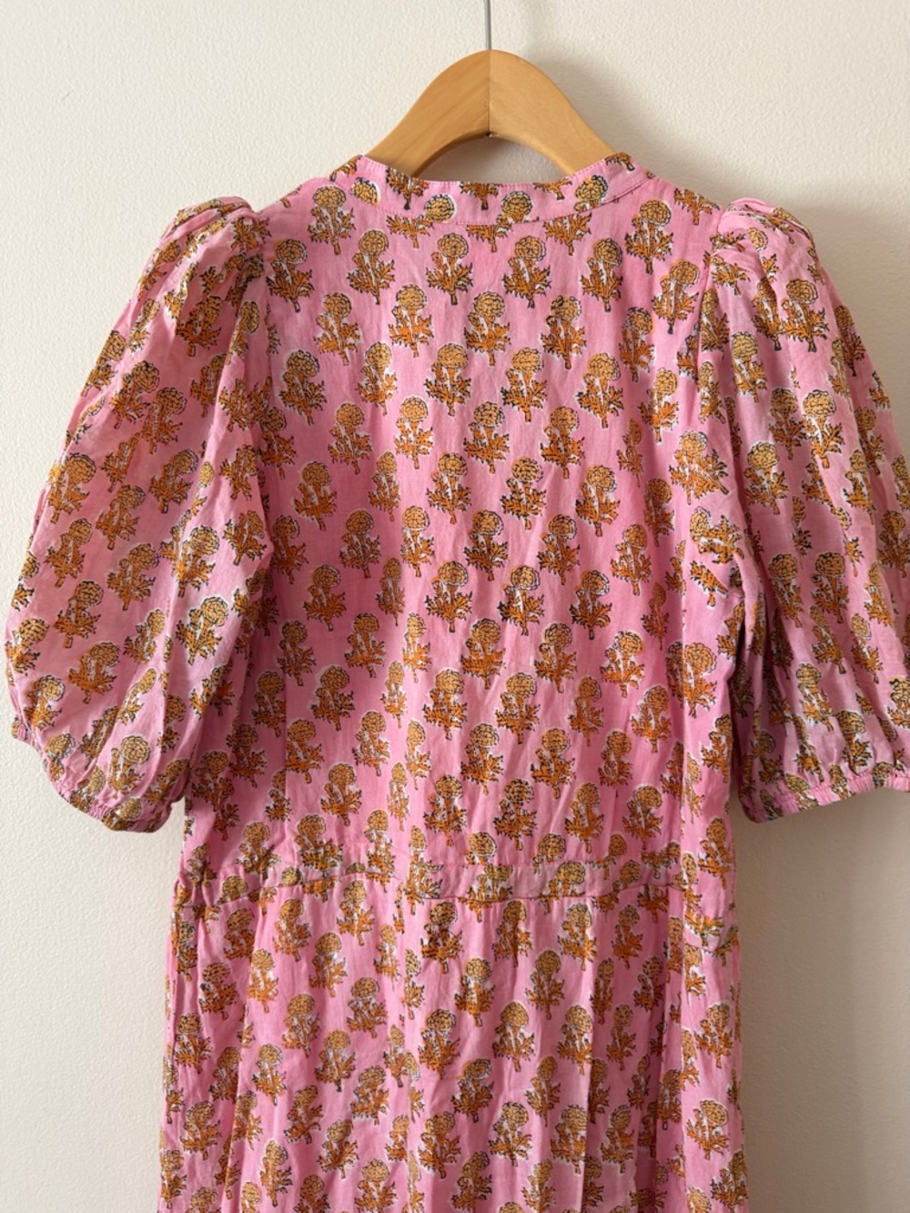 Emerson Frye India Collection Lucy Midi Dress Little Marigolds Size S - Picture 6 of 8